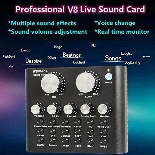 Remall V8 LIve sound card with sound effects and voice changer